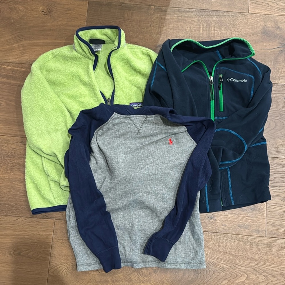 Youth medium10/12 Columbia, Patagonia and Polo Ralph Lauren Hoodie